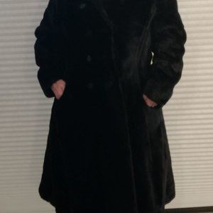 BLACK FAUX FUR COAT